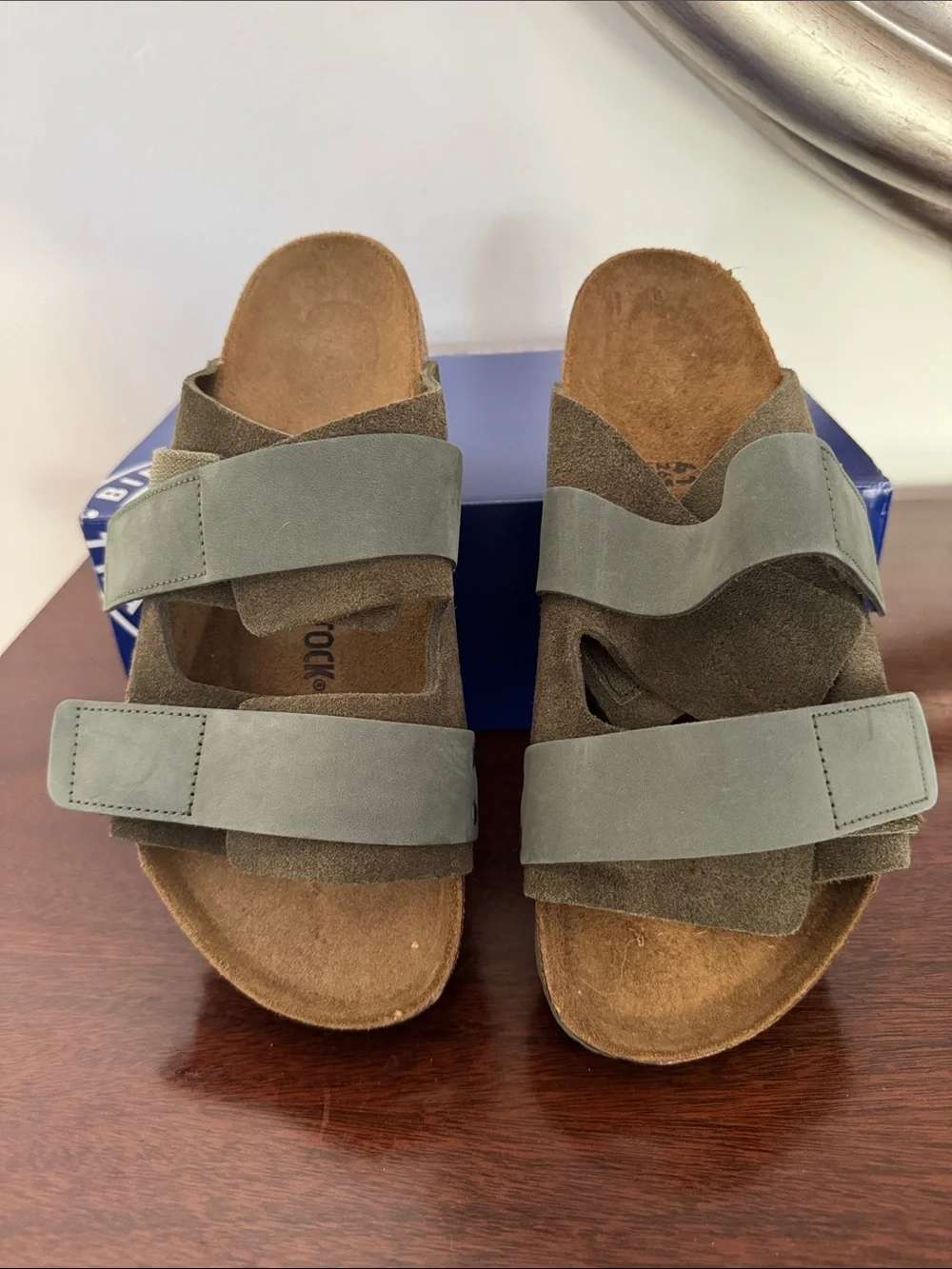 Birkenstock Unisex Uji Nubuck-Suede Leather in Olive  - Sz: 8US/41